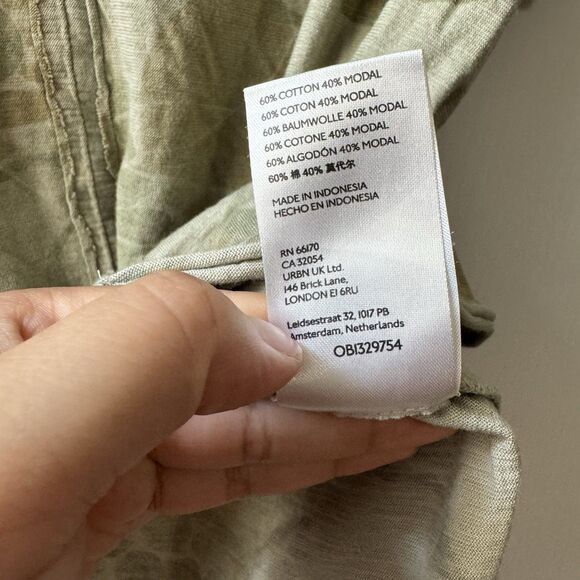 Anthropologie Pilcro Spliced Neck Tee T-Shirt Size S Camo Green Floral Boho - Picture 8 of 14